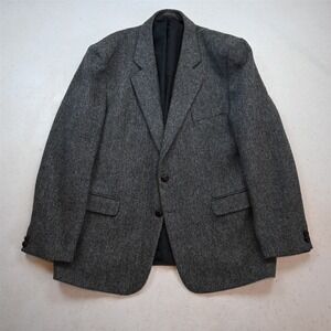 Harris Tweed 46R Blue Scottish Wool Heavyweight Mens Blazer Jacket Sport Coat‎